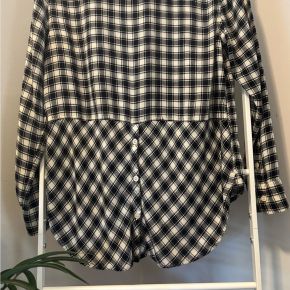 Lucky Brand Black and White Checkered Flannel Button-Down Shirt - Picture 8 of 9
